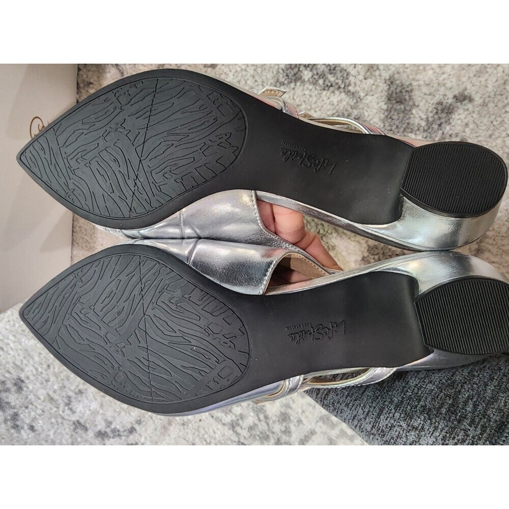 LifeStride Monique slingback pumps in silver metallic faux leather Women’s 8 NEW - Picture 6 of 9